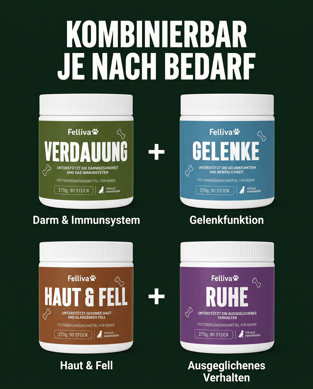 Felliva Verdauung - Soft Chews für Darm & Immunsystem, 270g, 90 Stück