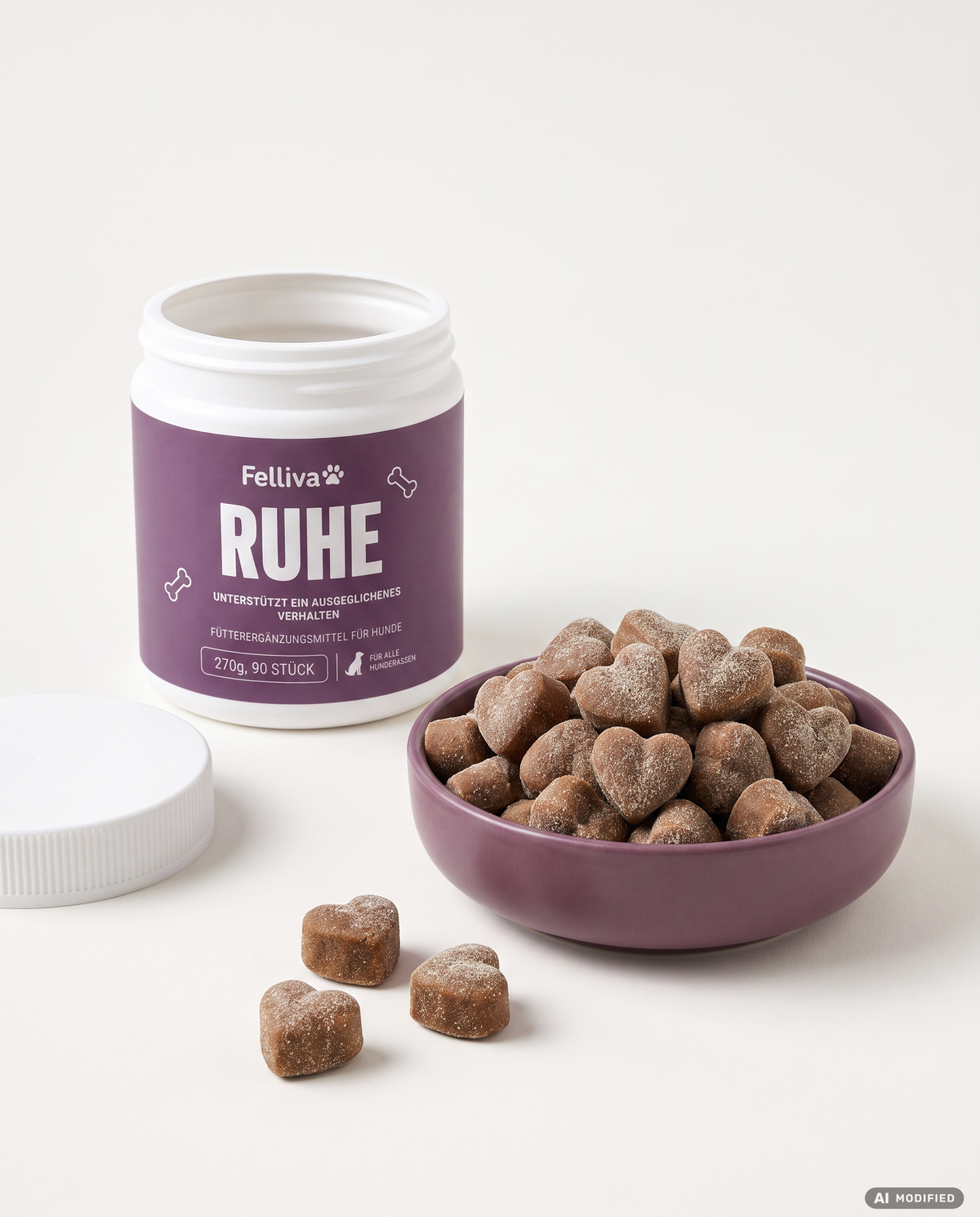 Felliva Ruhe - Soft Chews mit Baldrian & Kamille, 270g, 90 Stück