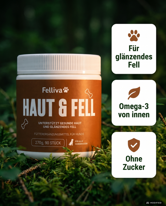 Felliva Haut & Fell - Soft Chews für mit Omega-3 & Biotin, 270g, 90 Stück